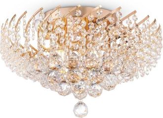 Maytoni Maytoni - Karolina Plafón Semi Empotrado Oro & Cristal, 6 Luces, E14