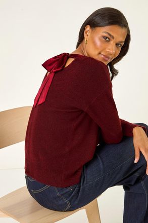Roman Ribbon Bow Tie Back Jumper