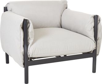 Beliani Beliani - Sill&oacute;n De Metal Gris Claro Negro Cojines De Tela Impermeable Esperia