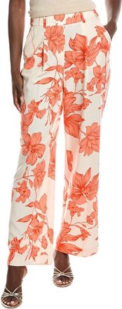 Shelli Segal Laundry By Shelli Segal Blossoming Linen-Blend Pleated Pant