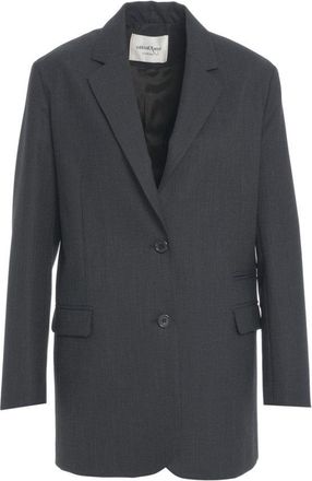 ottod'Ame Textured Oversized Blazer With Classic Notch Collar And Flap Pockets