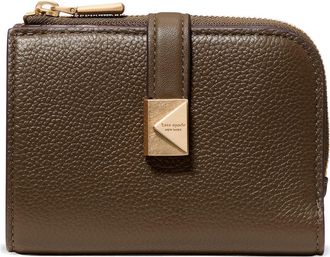Kate Spade New York deco pebbled leather bifold wallet in Burnt Sage at Nordstrom