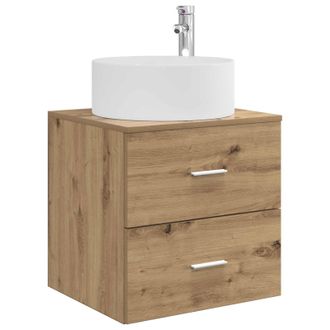 vidaXL Vanidad Con Lavabo De Pared Roble Artisan 49,5 X 44,5 X 65,5 Cm Vidaxl