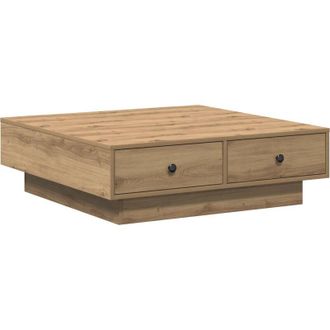 vidaXL Mesa De Caf&eacute; Roble Artisan 90 X 90 X 28 Cm Madera Contrachapada Vidaxl