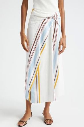 A.L.C. Clara Variegated Stripe Midi Skirt in White Stripe at Nordstrom Rack, Size 0