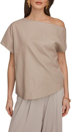 DKNY One-Shoulder Faux Leather Top in Turin at Nordstrom, Size X-Large