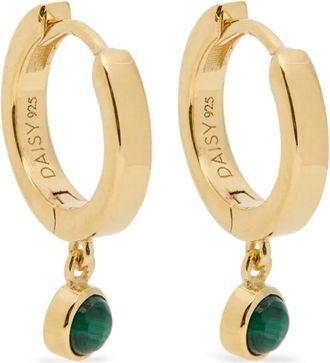 Daisy London Healing Malachite hoop earrings - Gold
