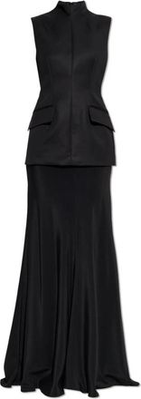 Sportmax Cileno Jurk - Dames - Avondkleed - Zwart - 2XS - Katoen - Kleedjes