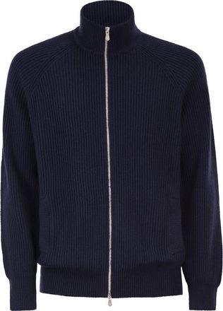 Brunello Cucinelli Brunello Cucinelli Mens English Coast Malfile Cotton Cardigan With Raglan Sleeves And Zip - Dark Blue - Size EU 50 (Mens)