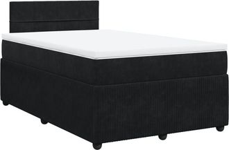 vidaXL Cama Box Spring Con Colch&oacute;n Terciopelo Negro 120x200 Cm Vidaxl