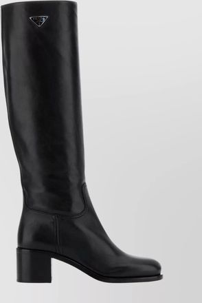 Prada knee-high leather block heel boots