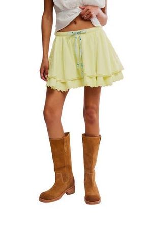 Free People Tulip Layered Miniskirt in Lemon Water at Nordstrom Rack, Size X-Large