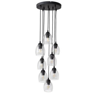 Netlighting Brillant Cluster Pendant Ceiling Light Black Transparent 35cm