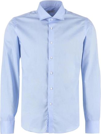 THE (ALPHABET) Klassiek Button-Down Overhemd - Heren - Zakelijke Overhemden - Blauw - L - Katoen - Overhemden