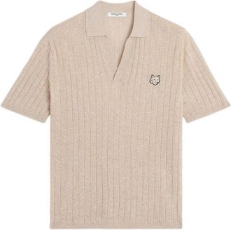 Maison Kitsun&eacute; Linen Cotton Short Sleeve Polo