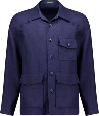 Autore Fiennes Jas - Heren - Zomerjassen - Blauw - XS - Polyester - Jassen