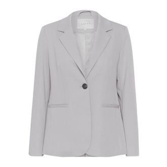 Kaffe Blazer Grigio Melange con Colletto Classico - - Jackets - Donna - Grigio - XS