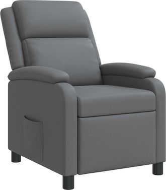 vidaXL Recliner Gris Cuero Sint&eacute;tico Vidaxl