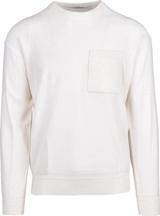 KANGRA Crewneck Wool Pullover With Textured Knit Pocket