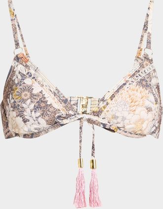 Aqua Blu Australia Crawford Floral Tassel-Tie Bikini Top