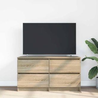 Berkfield Home TV Cabinet Sonoma Oak 100x35x54 cm Engineered Wood in Light Tan | Size: 100 x 35 x 54 cm