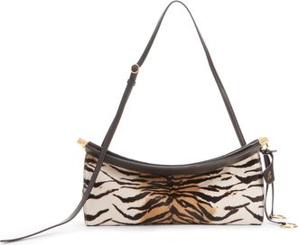Alaia Medium Le Click Tiger Print Genuine Calf Hair East/West Shoulder Bag in Naturel at Nordstrom