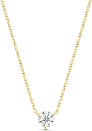 Bony Levy 18K Gold Diamond Prong Solitaire Pendant Necklace, 0.50ct. in 18K Yellow Gold/diamond at Nordstrom, Size 18