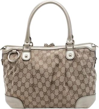 Gucci Pre-owned Sukey - Dames - Vintage Handtas - Beige - ONE Size - Leer - Vintage
