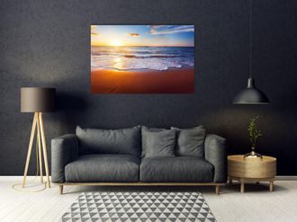 Queence Acrylglasbild »Esko« Meer Meer Bilder Schiffe Sonnenuntergang Spa Spa Bilder Strand 1 Stk. tlg. Fine Art-Print in Galeriequalität