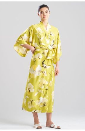 Natori Aurelia Charmeuse Robe in Chartreuse at Nordstrom, Size Large