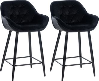 Clp Clp - Set De 2 Taburetes De Bar Gibson 76 De Terciopelo Negro