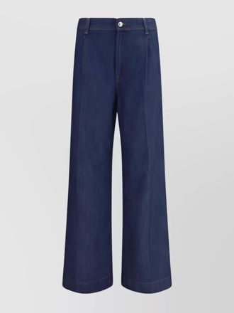 7 For All Mankind high-rise pleated wide-leg jeans
