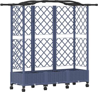 vidaXL Cama Elevada Con Trellis Y Techo Gris 163 X 40 X 129 Cm Pp Vidaxl