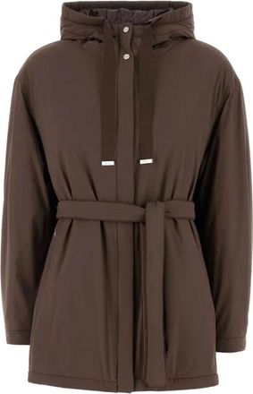 Herno Chaqueta Puffer de Nailon El&aacute;stico - Jackets - Mujer - Marr&oacute;n - S