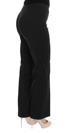 Bencivenga Black Stretch Straight Fit Dress Trousers Womens Pants
