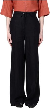 Colmar Pantalones Palazzo de Lino - Sport - Mujer - Negro - XS