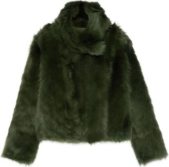Yves Salomon shearling short jacket - women - Sheep Skin/Shearling - 32 - Green