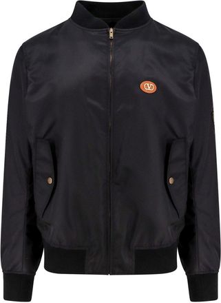 Valentino Black Nylon Bomber Jacket