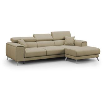 Divani.Store Fusion Divano angolare con sedute scorrevoli in tessuto morbido smacchiabile T05 260 cm Destro cammello