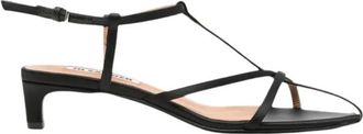 Jil Sander Sandalias de tac&oacute;n bajo con dise&ntilde;o de jaula - Shoes - Mujer - Negro - 40 EU