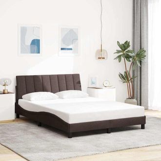 vidaXL Vidaxl - Estructura De Cama Sin Colch&oacute;n Tela Marr&oacute;n Oscuro 120x200 Cm
