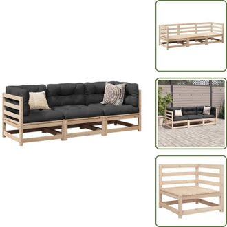 vidaXL Mobili da giardino - vidaXL Set Divani da Giardino 3 pz in Legno Massello di Pino - Divano in pino