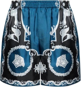 Versace Silk Shorts - Heren - Korte Broeken - Blauw - L - Korte Broeken