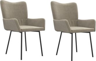 vidaXL Vidaxl - Sillas de comedor 2 unidades terciopelo gris claro