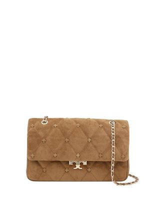 Tory Burch Bunny Knot Suede Shoulder Bag