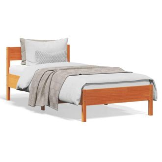 Berkfield Home Bed Frame without Mattress Wax Brown 90x190 cm Single Solid Wood Pine