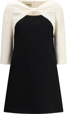 Valentino Garavani Abito corto con maniche a contrasto - Nero