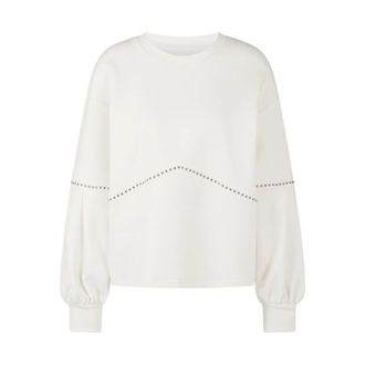 Marc Cain Hoodies & sweatvesten, Dames, Wit, XS, Katoen, Sweatshirt met pofmouwen