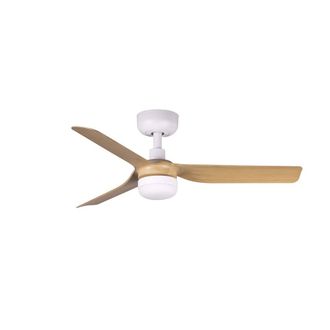 Netlighting Mini Punt 90cm LED Ceiling Fan Matt White Maple Blades CCT