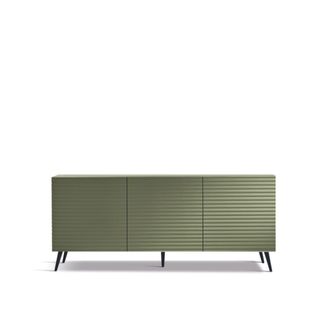 MondoViro Aparador moderno con 3 puertas en madera verde 180x50 cm 80h